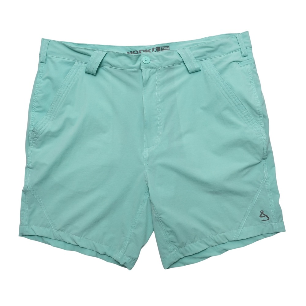 Hook & Tackle Coastland Shorts Mens 36 Teal Fishing Performance Stretch